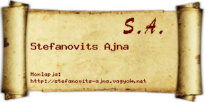 Stefanovits Ajna névjegykártya